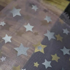 Tela de algodón con estampado de estrellas en relieve dorado y plateado para vestidos, desfiles de moda, faldas mullidas, disfraces, material de costura hecho a mano.
