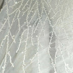 Silver Sequin Beaded Tulle - Evening Dress Bridal Veil Party Decor Fabric