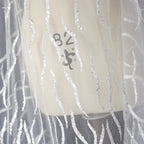 Shining Foil Stamping Spray Wave Glitter Powder Mesh Embroidery Lace Fabric Wedding Dress Handmade Decorative Fabric Material