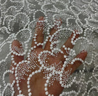 White Lace Flower Hot Stamping Silver Mesh Wedding Scene Background Fabric Wedding Veil Dress Soft Mesh Fabric