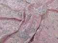 Beaded Embroidered Gold Velvet Sequin Fabric - Luxury Designer Material 140cm