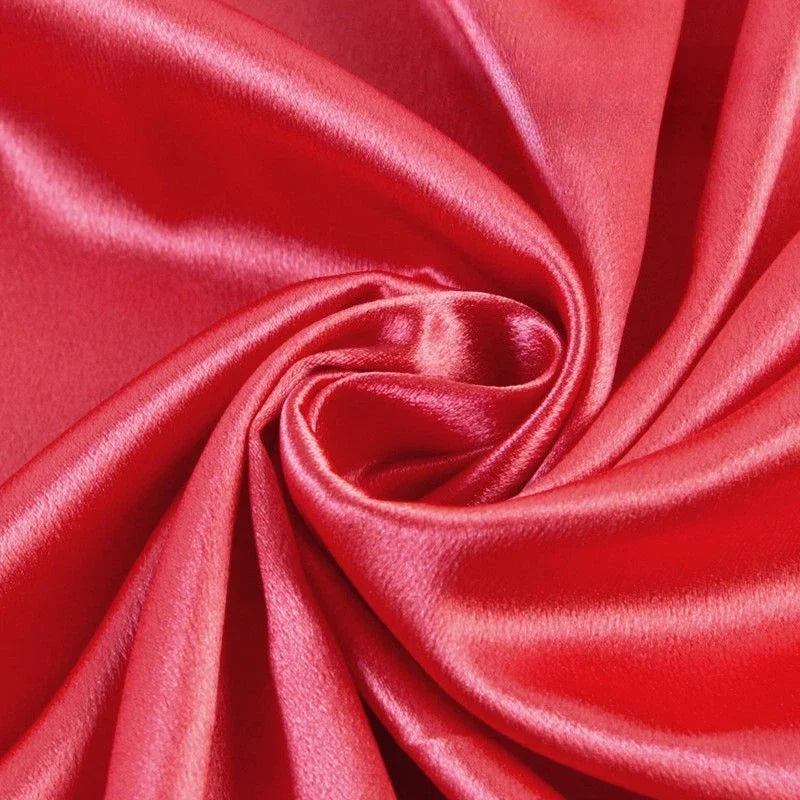 قماش ساتان كريستالي سميك لامع - مادة ستارة فستان بلون واحد