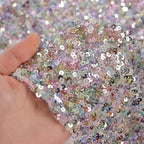 5MM Sequin Bead Elastic Mesh Fabric - Stage Clothing Material 120cm
