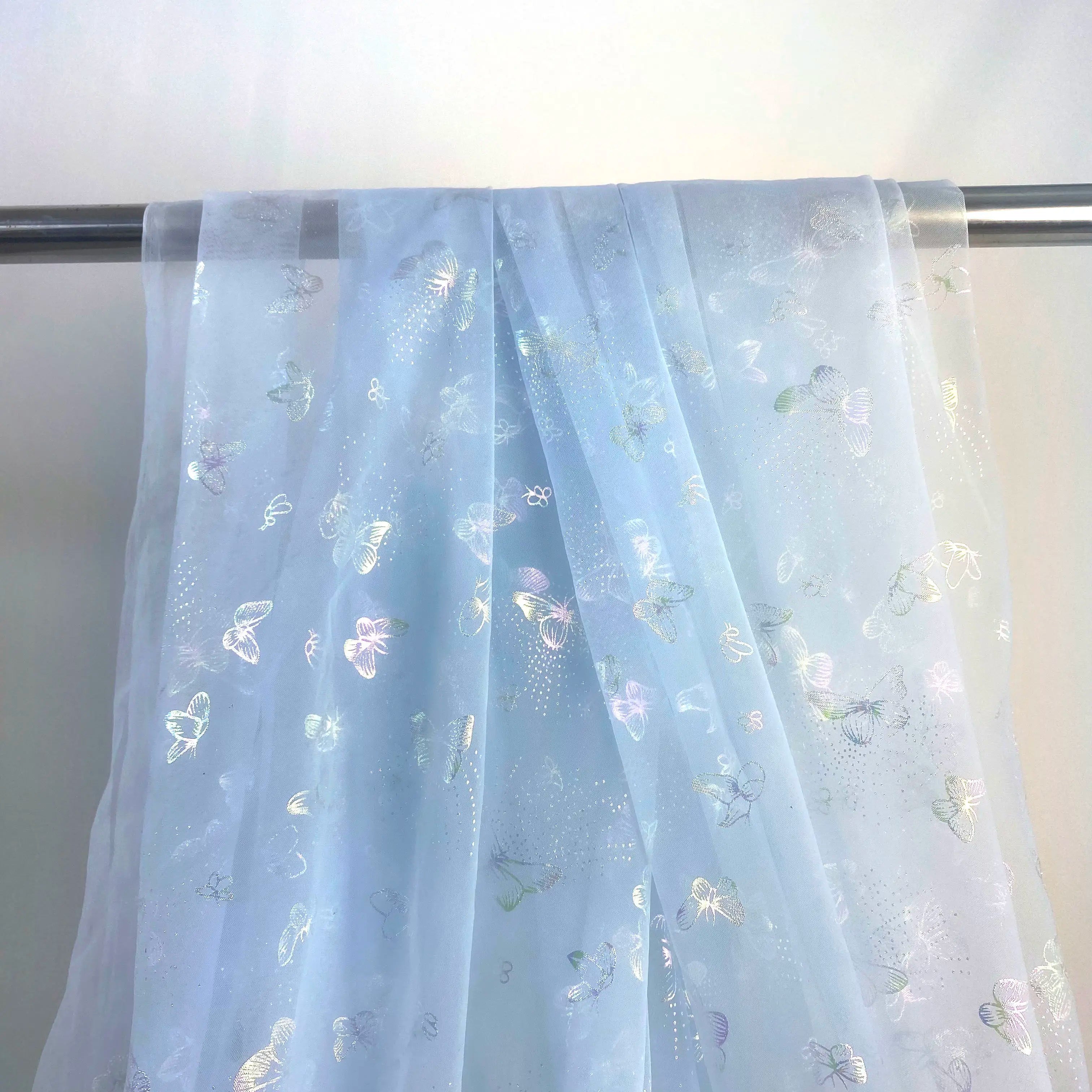 Fish scale iridescent net fabric suitable for wedding dresses formal gowns puff skirts and stage costumes