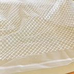 White Size Grid Glitter Embroidery Lace Fabric for Wedding Dress DIY Handmade Material