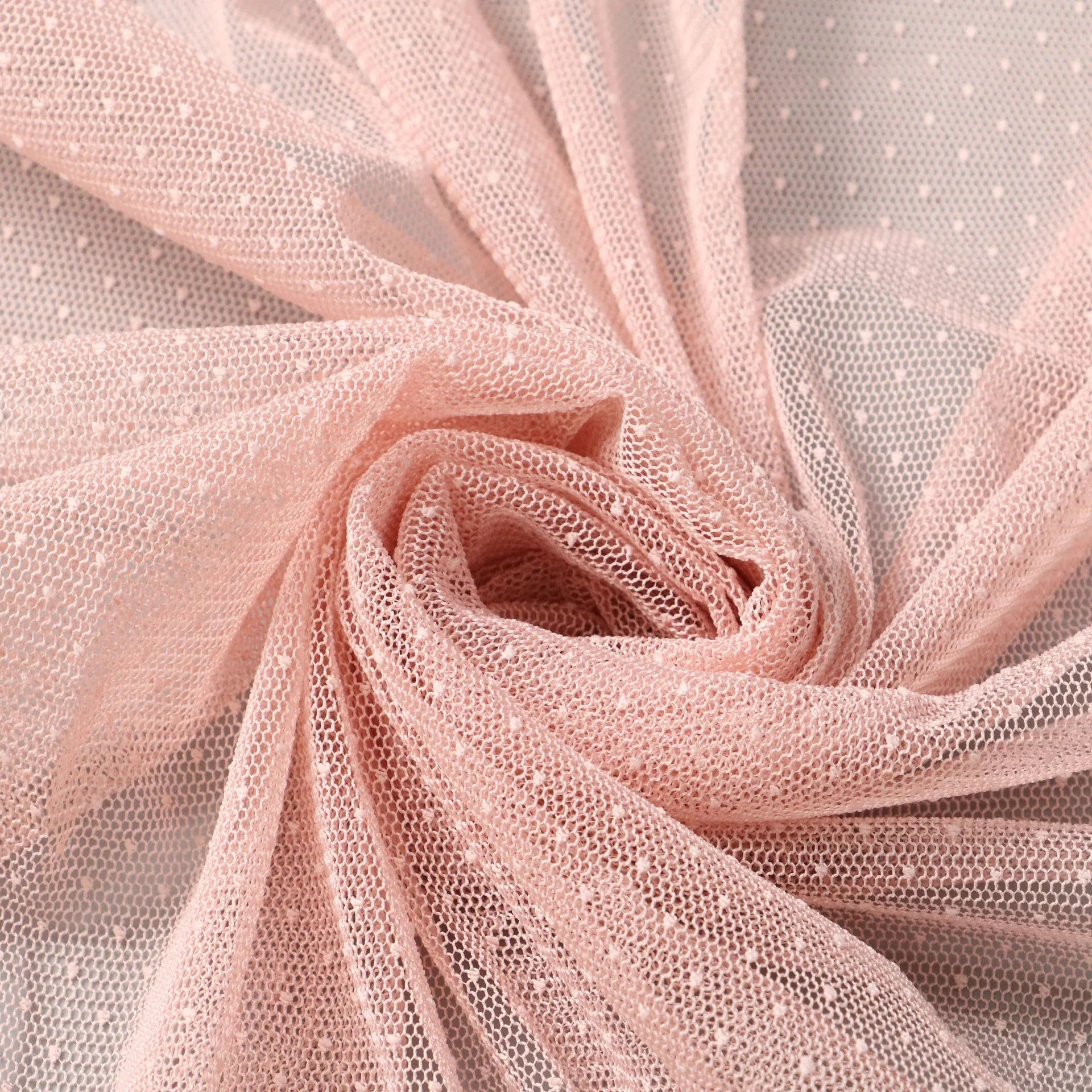 Polka Dot Mesh Organza Fabric - Refined Sheer Material