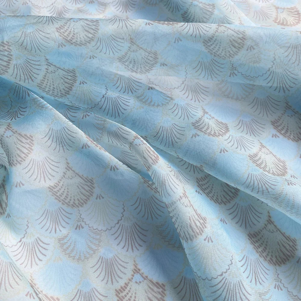 قماش شيفون طبيعي مشفر ثلاثي الأبعاد بنقشة قشور السمك التبتية، قماش عرقي تقليدي، مصمم يدويًا