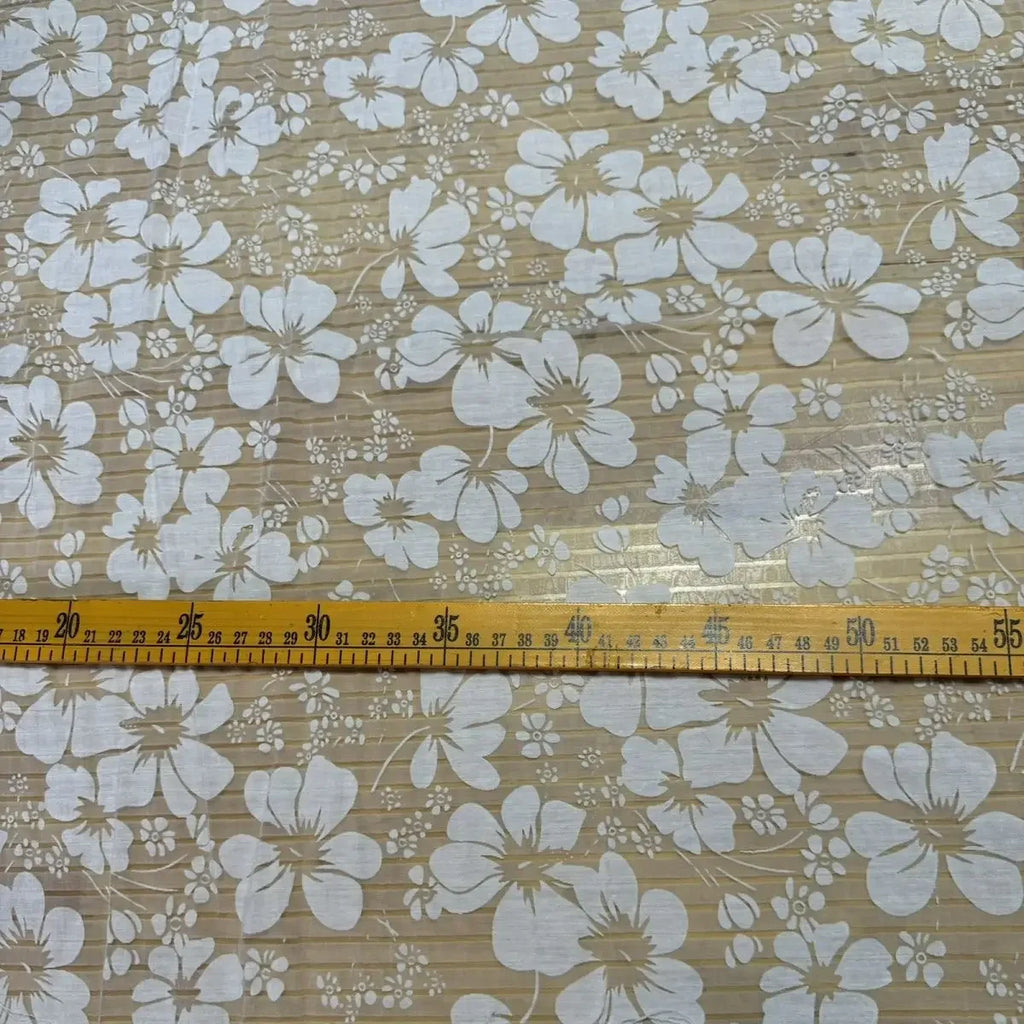 فستان من قماش الأورجانزا الجاكار المزخرف بفقاعات بيضاء - بلوزة مزخرفة بالزهور