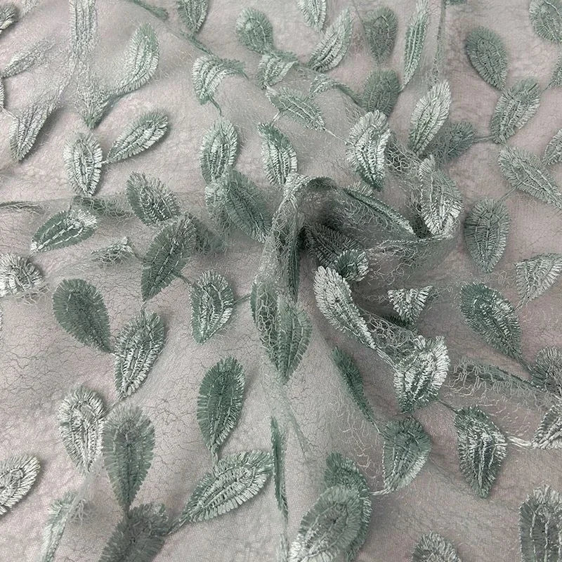 3D Water Soluble Mesh Embroidered Lace Fabric For DIY Dress Crafting Elegant Three Dimensional Floral Netting Material