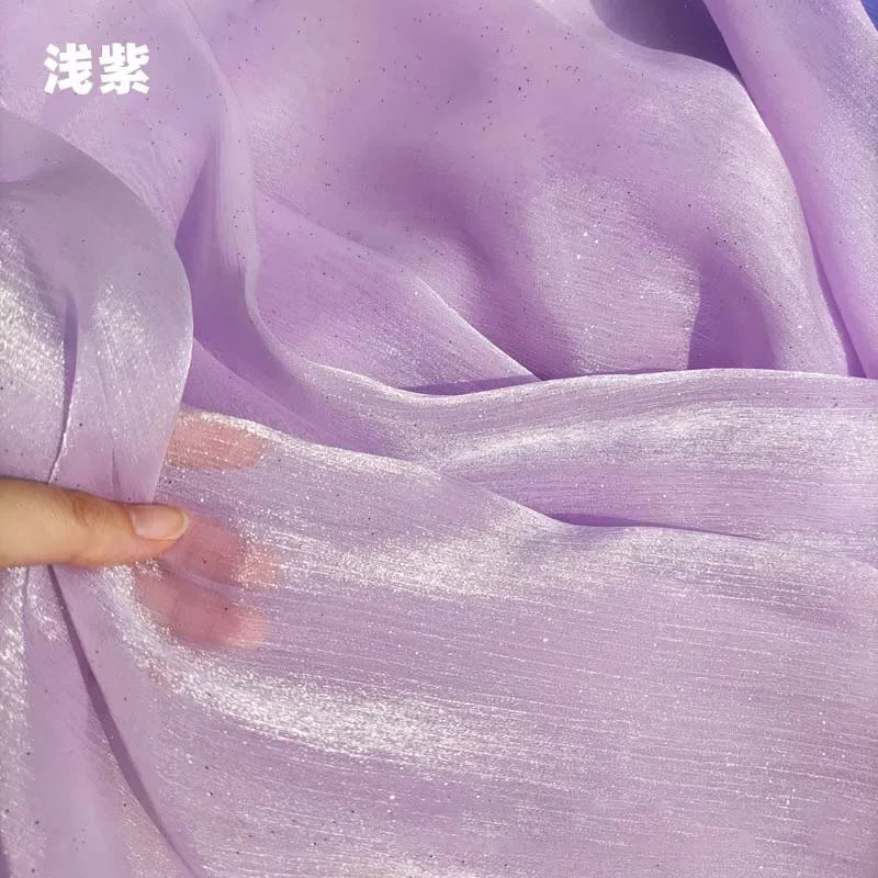 قماش التول اللامع - شبكة شفافة لامعة لفساتين الحفلات وديكورات المناسبات