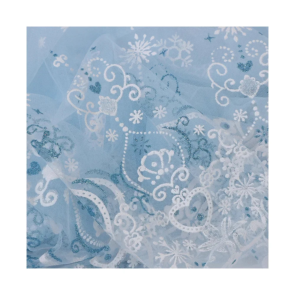 Printed Gold Snowflake Mesh - Elsa Princess Tutu Skirt & Stage Clothing