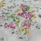 Embroidery Bead Sequin Mesh Lace Fabric - Wedding Dress Material 130cm