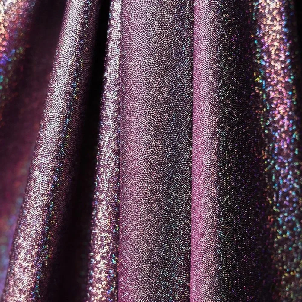 Gold Foil Glitter Stretch Fabric - Gradient for Stage Costume & Decor