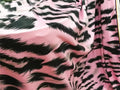 Pink Leopard Print Stretch Silk - Soft Opaque for Dresses & Accessories