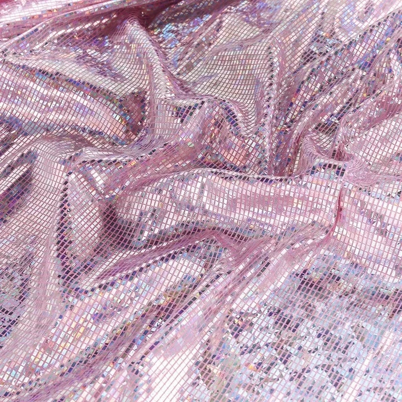 Laser Iridescent Shiny Hot Stamping Block Fabric Sewing Stage Performance Costumes Background Decoration Designer Fabric