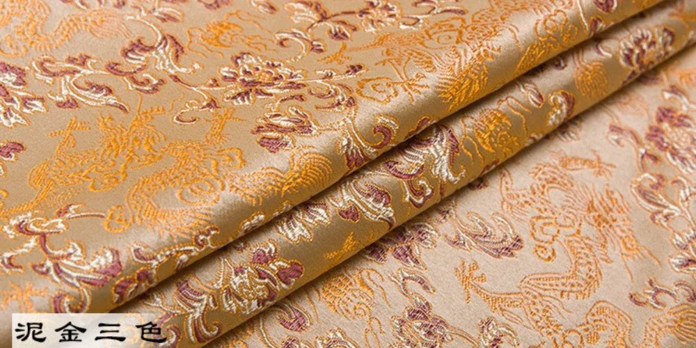 Lujosa tela de brocado jacquard con diseño de dragón, con motivos regio, material de primera calidad, para vestidos, chalecos y abrigos, confección artesanal, diseño tradicional, textil.