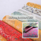 قماش جاكار فاخر بخيوط معدنية ونمط أنيق ومواد فاخرة وفساتين وتنورة وسترة وخياطة مصممة وخياطة راقية