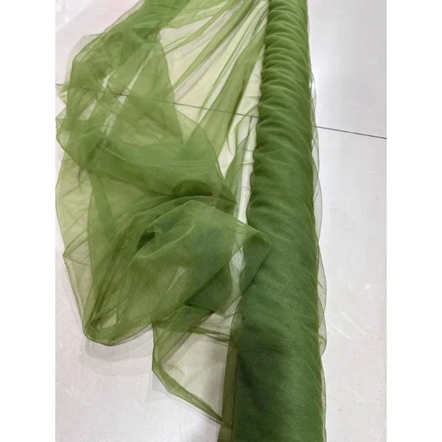 Tela de malla de gasa ligera con efecto niebla, hilo de tul azul suave, velo de fondo DIY, vestido de novia, tul de hadas, material de decoración nupcial