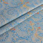 قماش جاكار بروكار بخيوط ذهبية فلكية - نمط سماوي