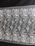 White Embroidered Flower Leaf Lace - Elegant for Wedding & Home Decor