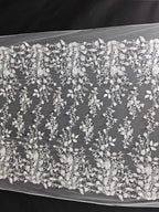 Raw White wedding dress headscarf flower leaves embroidered fabric skirt handmade DIY curtains tablecloths lace