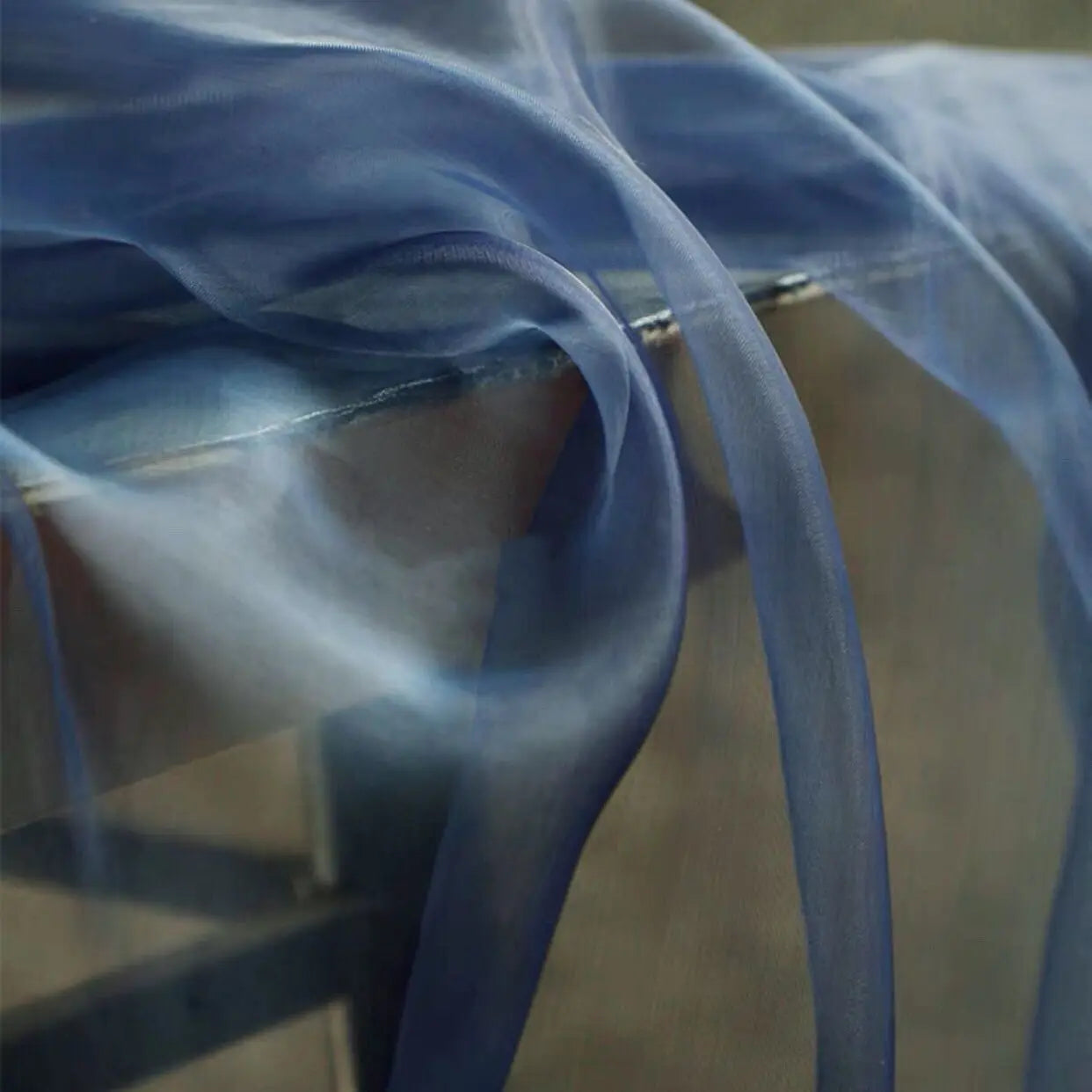 Transparent metallic organza fabric suitable for weddings formal gowns party decorations and bow decorations