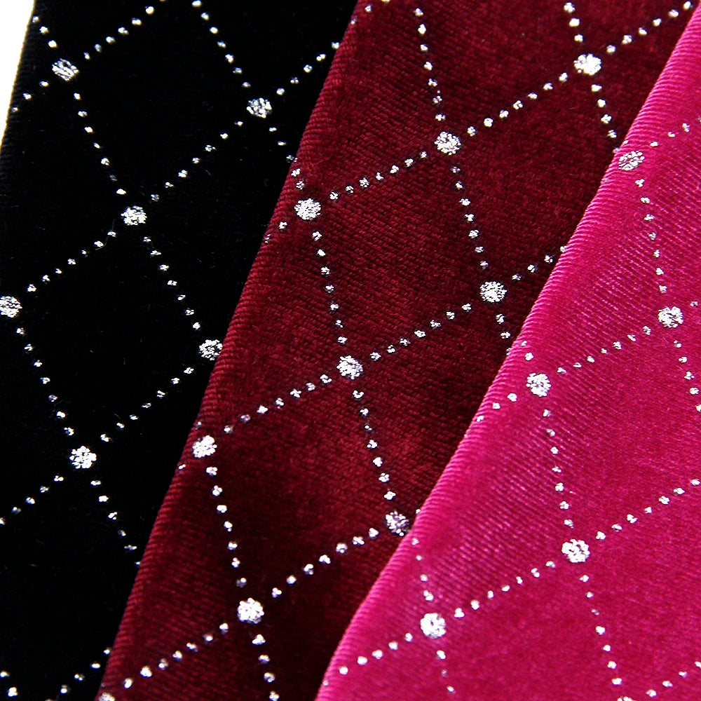 Elastic velvet striped gold velvet hot silver fabric sewn cheongsam dress fabric DIY handmade pillow cover home fabric