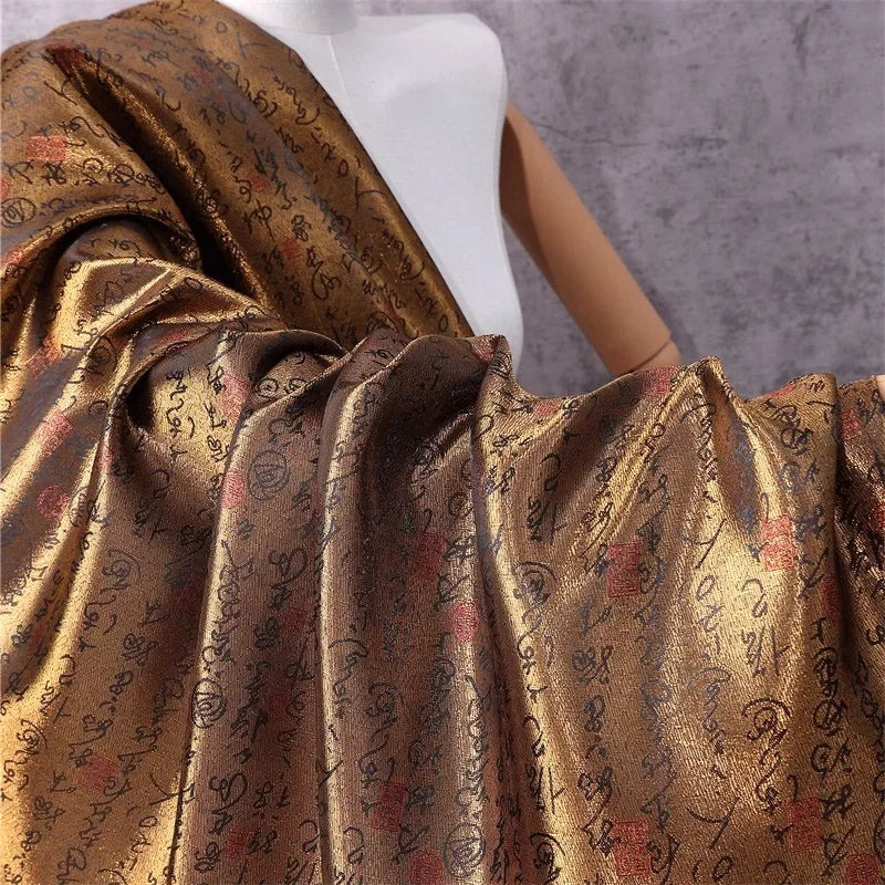 قماش ساتان بروكيد فاخر - مادة تصميم خط مطرز