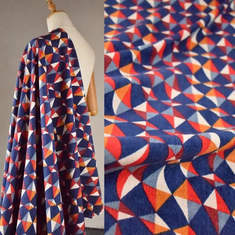 Colorful Corduroy Printed Fabric - Fresh Floral Striped Velvet 145cm