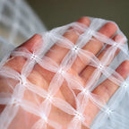 قماش شبكي ناعم من التول ثلاثي الأبعاد باللون الأبيض - فستان الأميرة توتو، الخامة 140 سم