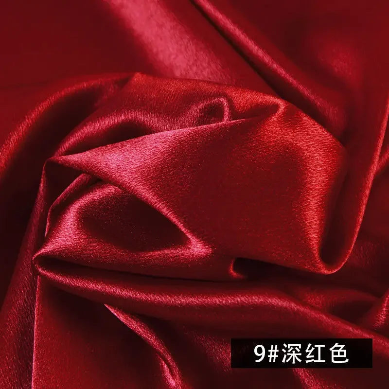 قماش ساتان كريستالي سميك لامع - مادة ستارة فستان بلون واحد