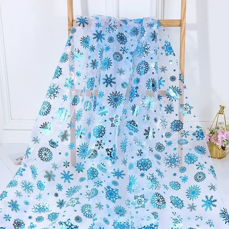 Organza de copo de nieve Bronzi, vestido infantil, accesorios para el cabello, malla navideña, accesorios decorativos para el día de San Valentín, nuevo