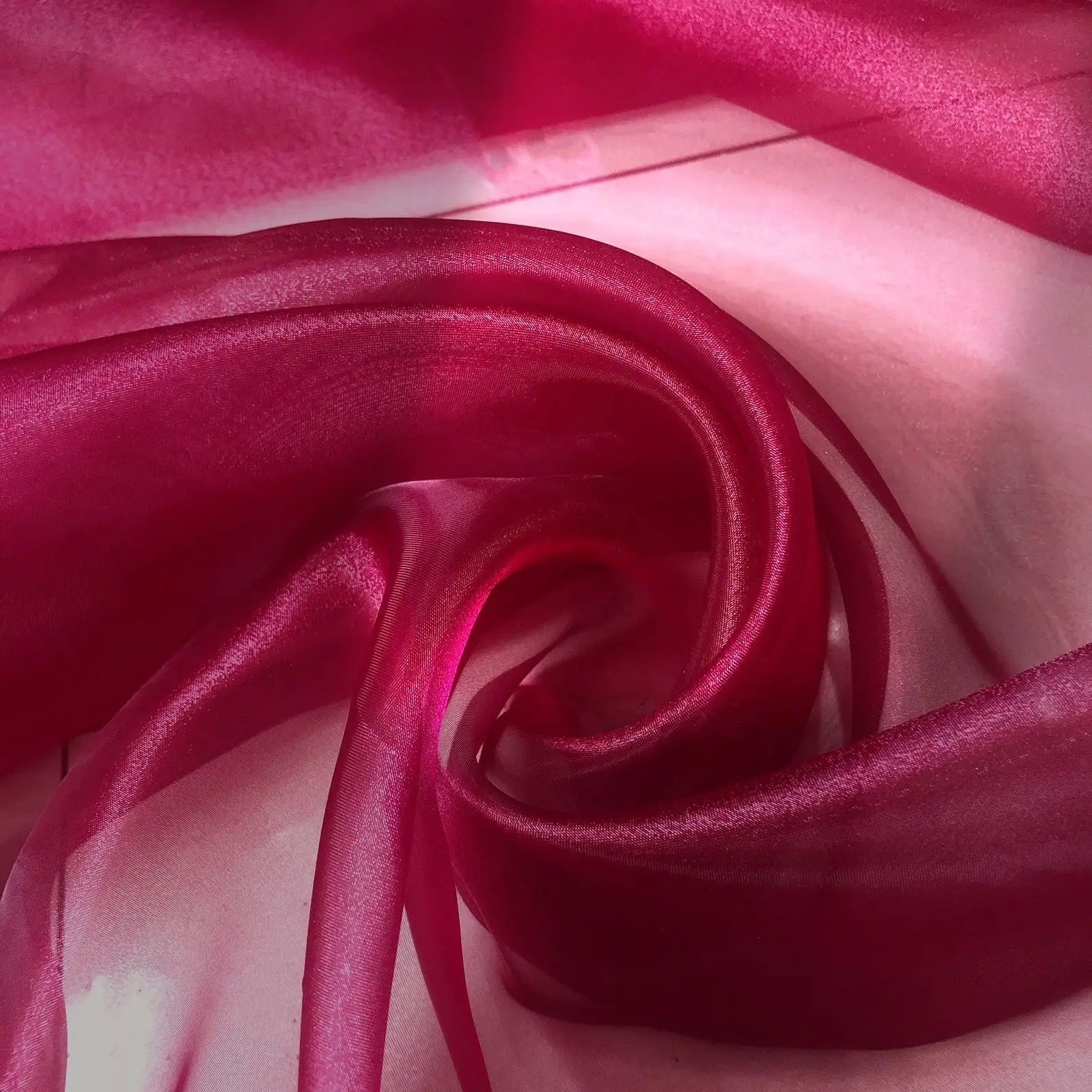 Transparent metallic organza fabric suitable for weddings formal gowns party decorations and bow decorations