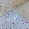 Mesh Lace Checkered Sequin Embroidery - Wedding Stage Costume DIY Fabric - fabric photo 6
