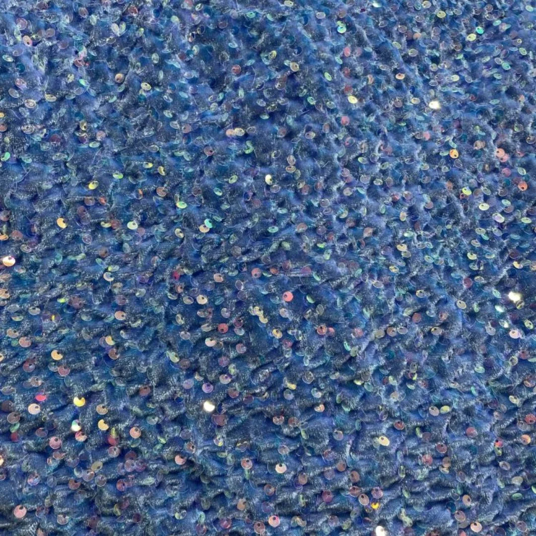 Luxury Velvet Beaded Embroidery Fabric With Dense Sequins Non Shedding Plush For Evening Gown Wedding Dress DIY Decoration