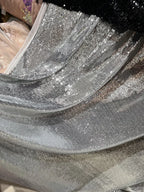 Gold Silver Encrypted Sequin Embroidery Fish Scale Fabric - Evening Dress Material 150cm