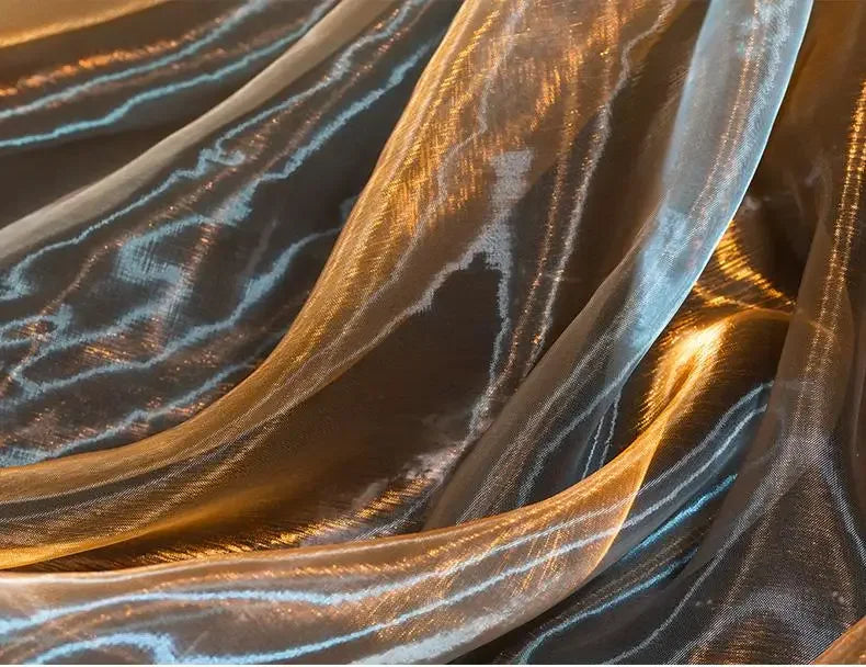Gradient Color Laser Organza Fabric - Sheer Ombre Material 150cm