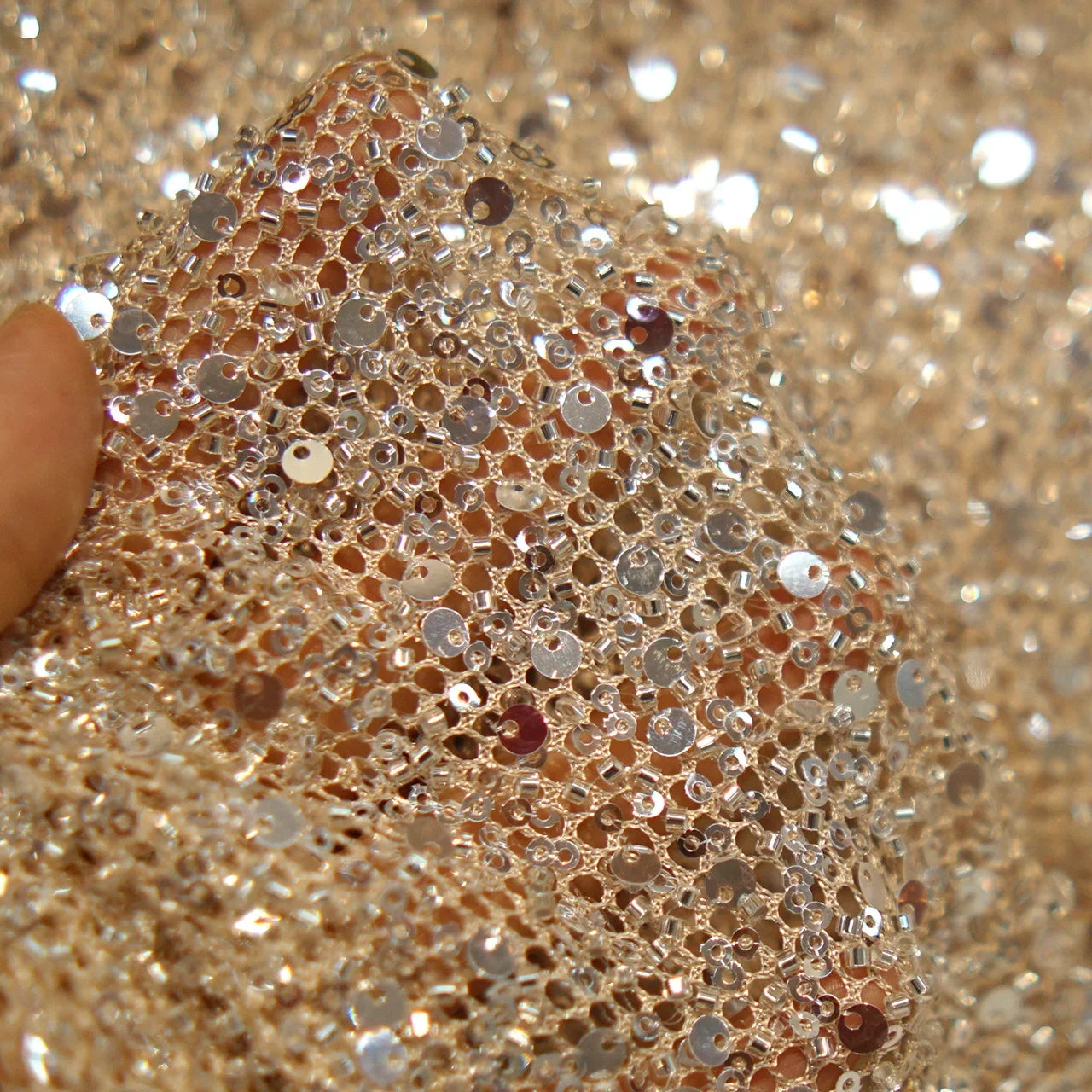 Circular Sequin Mesh Fabric - Evening Gown Stage Costume Decorative Material