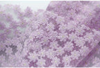 Violet Orchid Star Net Fabric With Gold Silk Thread Purple Rose Embroidered Lace Fabric For Dress DIY Cheongsam Gown Decoration