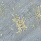 Golden Seahorse Moon Embroidery Mesh Fabric - Hot Fix Powder Material 130cm