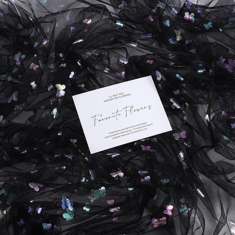 قماش شبكي ملون على شكل فراشة مناسب لتزيين حفلات الزفاف وفساتين الشيفون والتنانير والإكسسوارات وما إلى ذلك