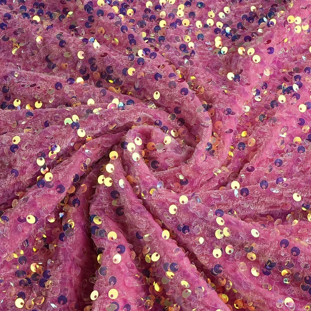 New Velvet Sequin Fabric for Evening Prom Dress Shining Reflective Wedding Decoration Clothes Material Party Special Events