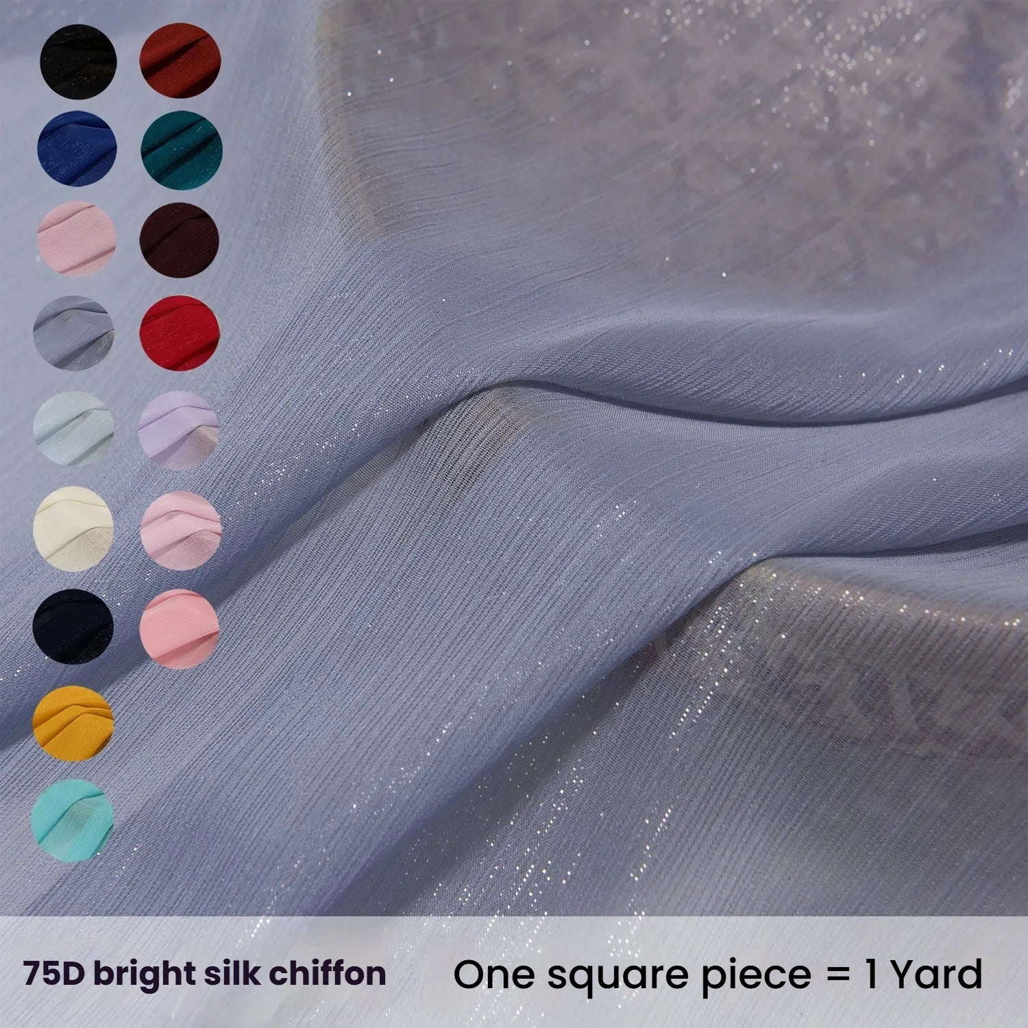 Tela de gasa plisada brillante y arrugada de seda plateada, crepé brillante para Hanfu, camisa de manga larga, falda, escenario, Lolita, ropa DIY