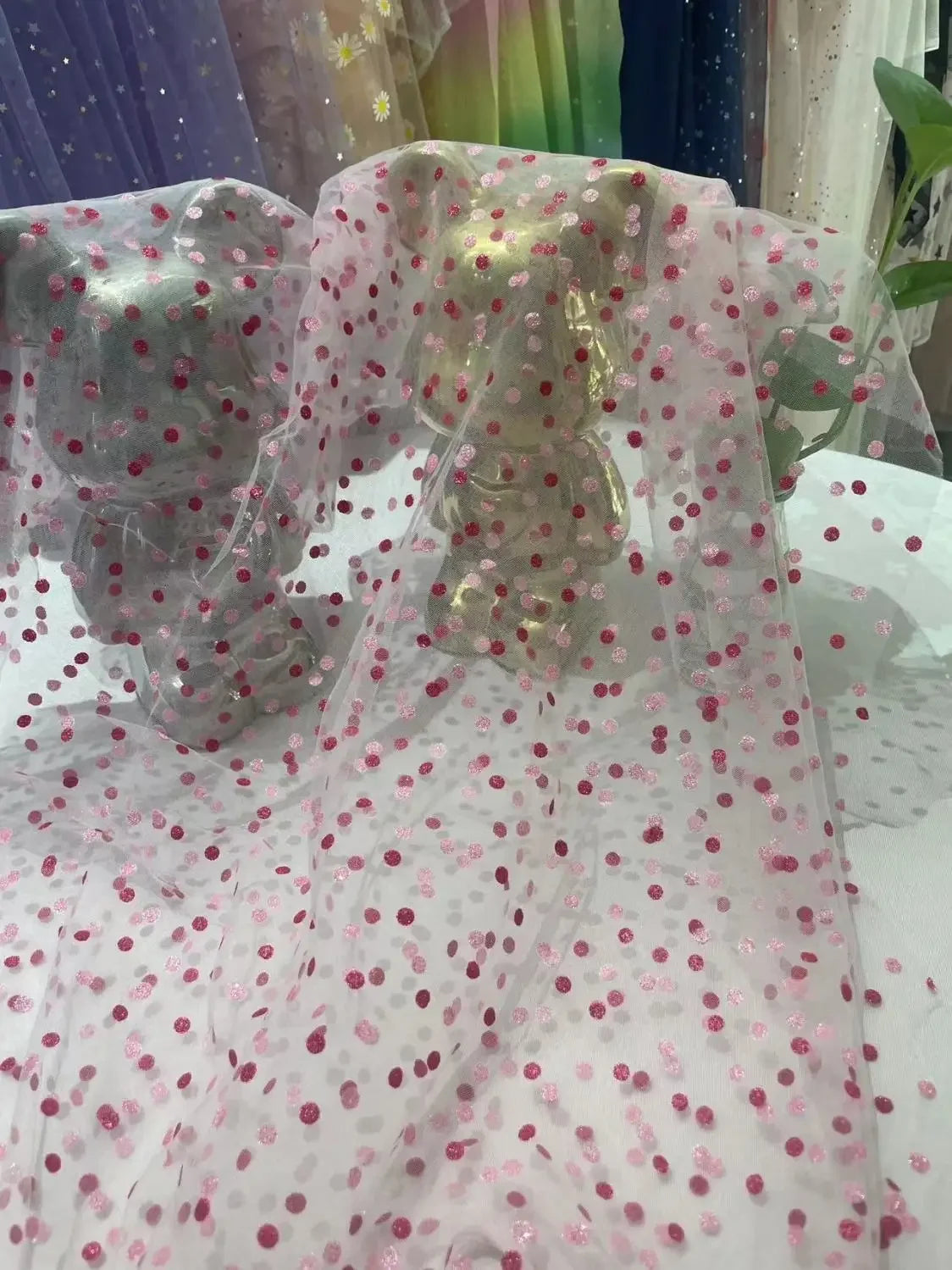 Soft Dot Mesh Net Fabric Transparent Tulle Material For Dress Formal Gown DIY Handmade Clothing INS Trend Sheer Fabric