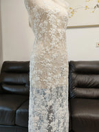 Nueva industria pesada, cuentas de uñas de alta gama, cola de pez, bordado, tela de encaje, flor, brillo, vestido de novia, hecho a mano, bricolaje