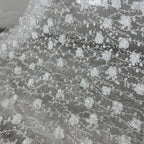 Lace Embroidery Branches 3D Velvet Flowers Lace Nail Beads Sequins Fabric - Wedding Dress Material 127cm