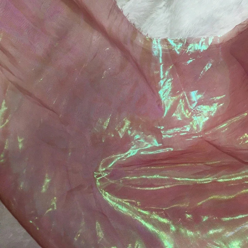 شبكة سيمفونية مشفرة، خيوط زجاجية، نسيج مسطح ملون، خيوط حرير لامعة، ملابس، ديكورات زفاف، ملابس أطفال، قماش زفاف