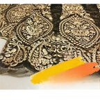 Nuevo producto, tela con hilo dorado, malla de encaje, bordado tridimensional dorado, ropa, vestido, bordado cifrado, falda, tela