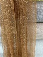 Light Sky Blue Hot Stamping Shiny Piece Skirt Mesh Transparent DIY Background Decoration Sewing Dress Fabric