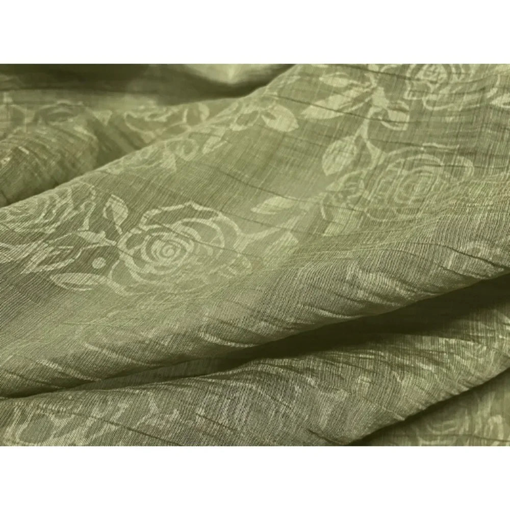 Soft Pleated Rose Fabric - Natural Fiber for Evening Gowns & Bridal - fabric photo 1